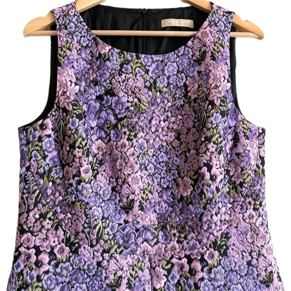 Michael Kors Collection Preppy Evening Elegant Lilac Floral Dress Sz 14 Designer - Picture 5 of 13